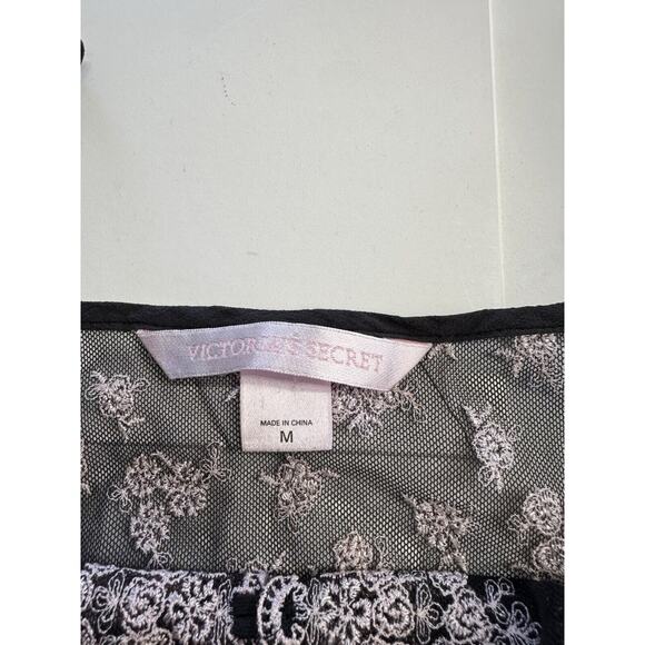 Victorias Secret Vintage Mesh Cami Top Size M Pink Floral Embroidered Coquette - Picture 3 of 6